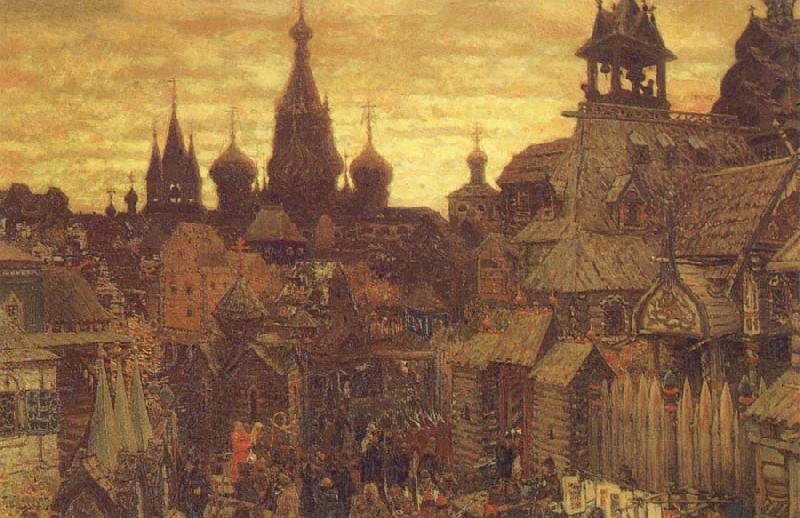 unknow artist The Old Moscow a street in Kitai-Gorod in the 17th century Norge oil painting art